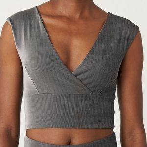 ENVT. Senna Crop Top in Grey. Size Small